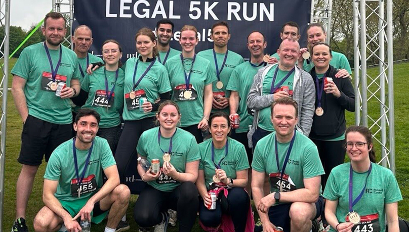 A team of Russell-Cooke trainees and lawyers participating in the Legal 5k 2024